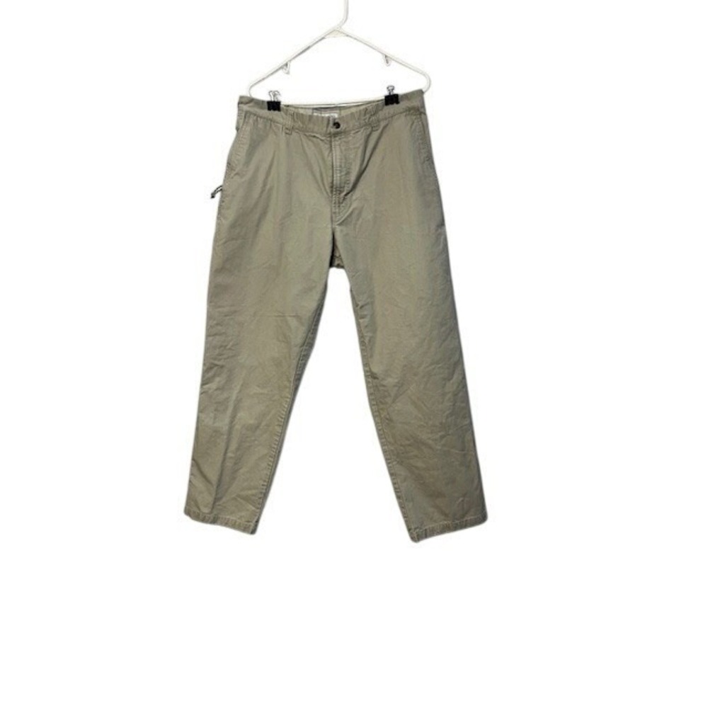 Mens Khaki Columbia Pants Straight Leg Cotton Twill Casual Trousers Tan 36x29